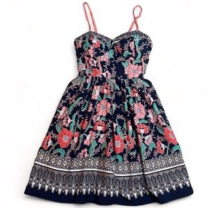 BOG Band of Gypsies Floral Dress Smocked Strapless‎ size Small Beach Vacation